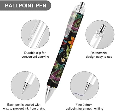 Dragões e Narcissus Flowers Ball5 Ballpons Reputável caneta azul canetas de bola 0,5 mm escrita suave com suprimentos confortáveis