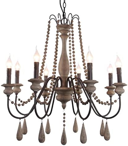 Iluminação de lustre de madeira sólida de lhlllhl para sala de estar com decoração de cozinha decoração de casa luminárias de vela luminárias