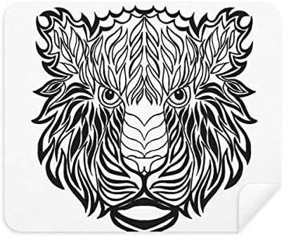 Forte Lion Animal Retrato Sketch Limpeza Tela Limpador 2PCS Camurça Fabric