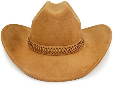 Senso fofo. Chapéu de cowboy para mulheres e homens com aba ampla e ampla - chapéus ocidentais para caçadores de caçadores para cowboys e cowgirls