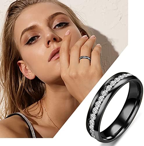 2023 Novo anel de ansiedade de aço de titânio para mulheres tamanho 6 13 largura 8mm anel requintado anel preto areia explodida
