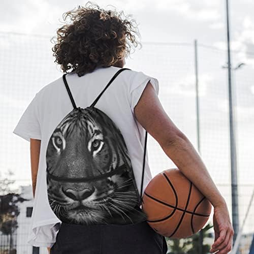 Mochila de cordão de tigre legal para homens para homens Sackpack String Bag Saco de praia para ginástica ioga esportiva