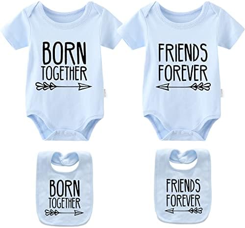 YsCulbutol Baby Twins Bodysuits Best Friends Forever Baby Rous