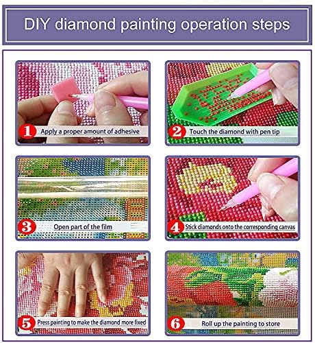 5D Kits de pintura de diamante para adultos, Diamond Art Diy Decoração de parede redonda de DIY para pintura de