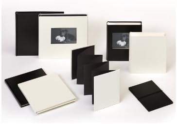 Walther Design FA-501-W Charm Artificial Leather Livro Livro Limite, 11,75 x 11,75 polegadas, 50 páginas pretas, branco