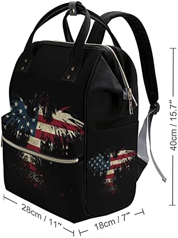 Funnystar American Flag Águia Bolsa de fraldas estampada BABPACK BAGPACK BACO DE VIAGEM DE VIAGEM DE VIAGEM DE VIAGEM PARA