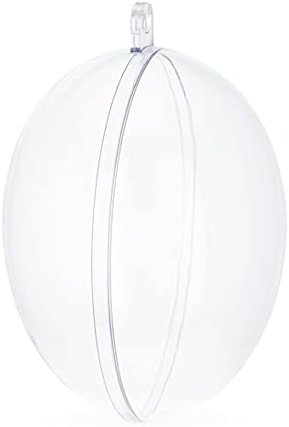 Conjunto de 6 ornamentos de ovo de plástico transparente 2,7 polegadas