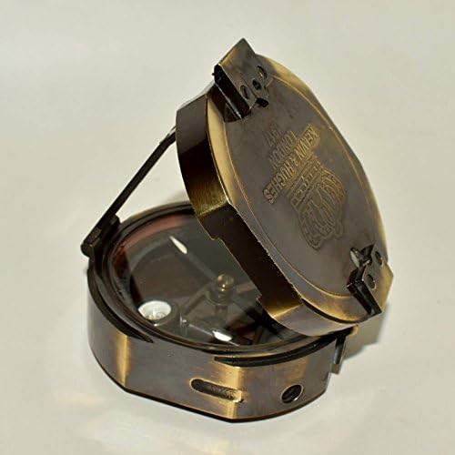 Loja de presentes náuticos sólido Brunton Geological Compass vintage Kelvin Hughes Brass Compass