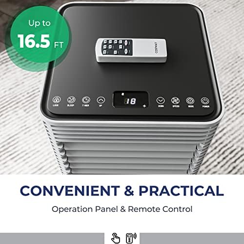 Costway Portable Air Conditioner, 4 em 1 ar condicionado para espaços de quarto até 230 m² com controle remoto, Kit de ventilação de 24 horas de temporizador e janela-adequado para quarto, sala de estar, escritório