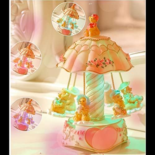 Douba Carousel Music Box Colorful Lights Box Musical Gift Resbedroom Home Decoration