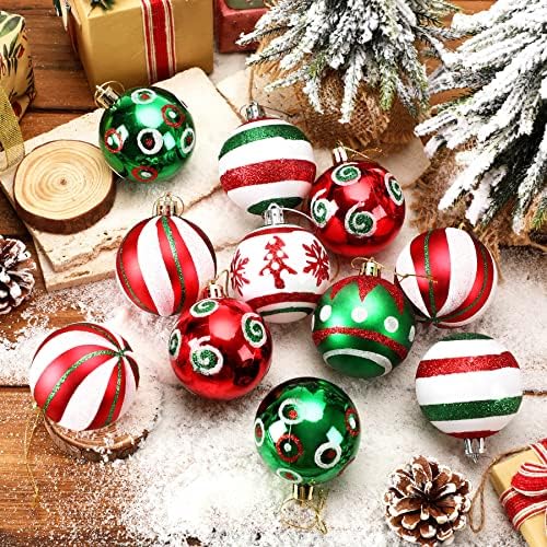 Junebrushs 30pcs Ornamentos de bola de Natal, decorações de árvores de Natal penduradas enfeites de bulbos de férias de brilho