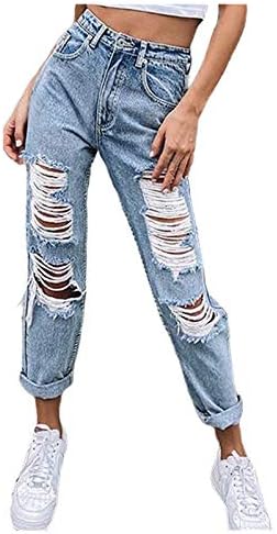 Button Jeans Jeans com bolsos Trendy Baggy High Women Women Pocket Hole Hole Troushers Denim Slim calça jeans feminina