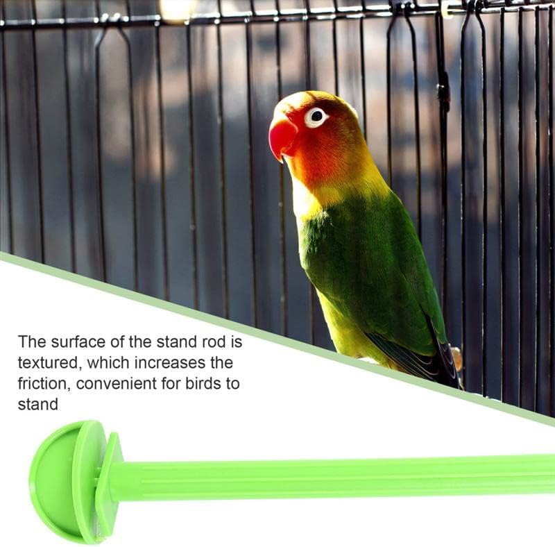 FPIGEON 10PCS STAN STAN POLETAS DO CANARY Finch Birgie Bird Gage Bird Bird Standing Parrot PARROT STAND PLÁSTICO ACESSORES