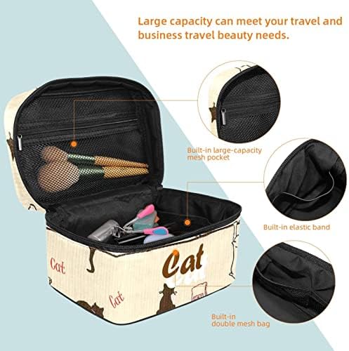 Tbouobt Makeup Bag Bolsa de bolsa de bolsa cosmética com zíper, gatos adorável animal vintage