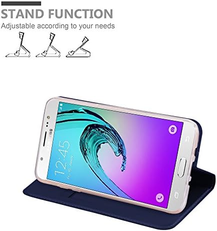 Caso Cadorabo Book Compatível com Samsung Galaxy J5 em Classy Dark Blue - com fechamento magnético, função de suporte e slot