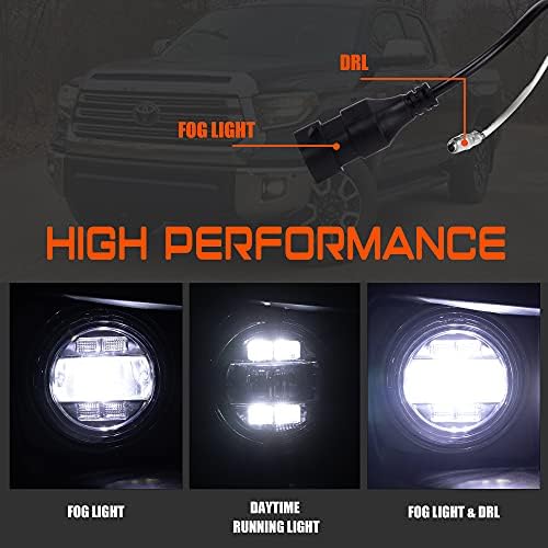 LED LIGHT LUZ com DRL Compatível para Toyota Tundra 2014 2015 2017 2018 2019 2020 2021 Lâmpadas de nevoeiro