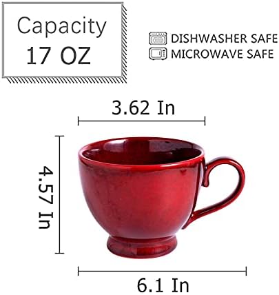 Antowall Grande canecas de café cerâmica, copo de chá grande de novidade, xícara de cappuccino de escritório de 17 onças,