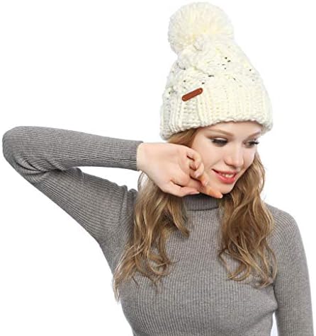 Mulheres tricotadas chapéus de gorro desleixado Capinho de inverno vazio chapéu de cavalo de cavalo de cavalo espessando lã feminina