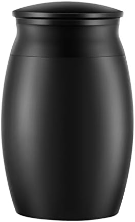 Mini pequenas urnas para cinzas, urna de medição preta em branco de 2,8 , urna de lembrança bela artesanal para funeral,