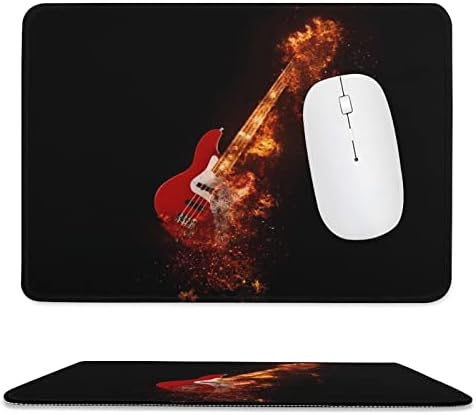 Epic Rock Bass Guitar em Fire Mouse Pads para laptop para laptop Mat fofo de pontos delicados de borracha anti-deslizamento 7.9