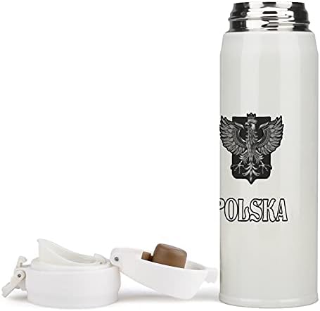 Bandeira da Polônia com águia polonesa de aço inoxidável com garrafa de café com garrafa de caneca de caneca de caneca de caneca