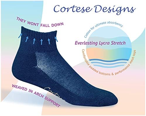 Mens Athletic Comfort Socks Cortese projeta Quarter Navy