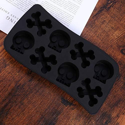 Bom 2pcs TPR Ice Cube Cube Padrão de Cubo de Gelo Molde de Freeze para Halloween Party Bar Black