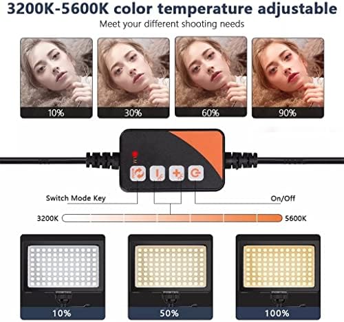 LED LED LED LEVAGEM LIGHT POTOGRAFIA Lâmpada Bi-Color 3200-5600K Luz do painel Dimmable com tripé para maquiagem de selfie