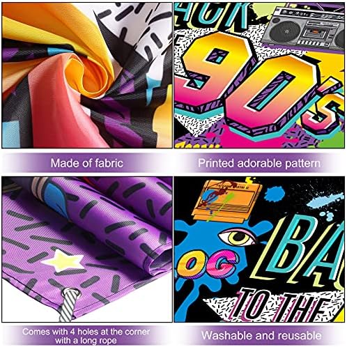 Decorações de festa dos anos 90 para adultos cenário dos anos 90 de volta aos anos 90 Banner com graffiti de hip hop de graffiti