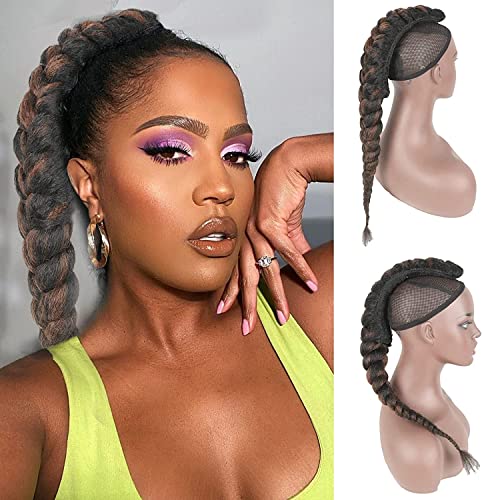 OSETI Black to Blonde Ponytail Extension Mohawk Wigs para mulheres negras Falsas trançadas clipe de peruca de rabo de cavalo mohawk