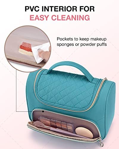 Bolsa de maquiagem de viagem de sacolas, bolsa de maquiagem de cosméticos, bolsa aberta aberta para mulheres para women para produtos de higiene pessoal de produtos de higiene