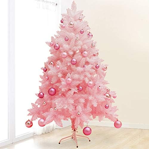 Árvore de Natal de abeto norueguês de Cywyq, rosa no suporte de metal sólido pernas de metal automático lindas para decorações