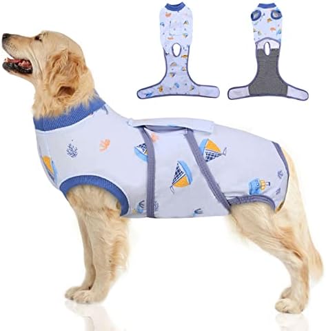 Traje de recuperação de cães Fuamey, macacão para cães após cirurgia camisa de cão de cachorro, traje cirúrgico, traje