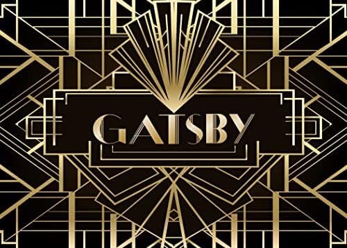 BELECO 10x8ft Tecido gatsby fotografia cenário Great preto e dourado banner de ouro dos anos 1920s roodsby gatsby decoração de