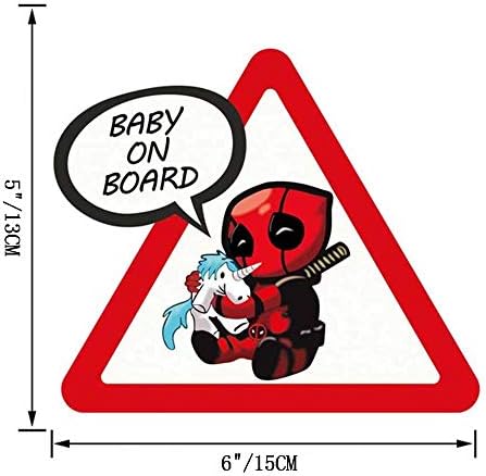 Meitinalife Little Superhero Baby a bordo de 5 x6 adesivos de carro e decalques crianças reflexivas a bordo adesivo de vinil bebê em decalque de carro para estilizar o carro para a porta corporal Decoração da janela