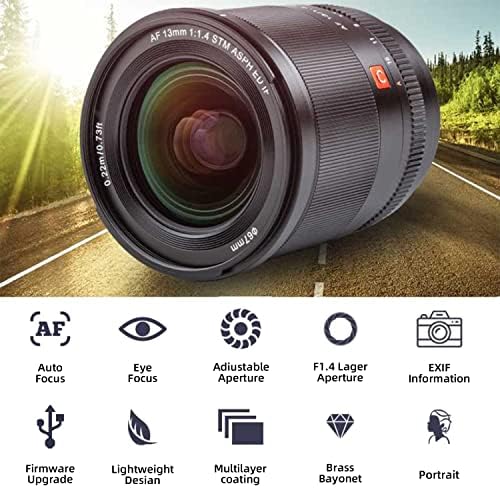 Viltrox 13mm f1.4 lente de foco automático de ultra-grande angular, lente APS-C Prime para câmeras sem espelho de montagem
