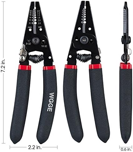 WGGE WG-013 Stripper e cortador 7 '', cortes, fios de tiras e loops 10-20 awg sólido e preso