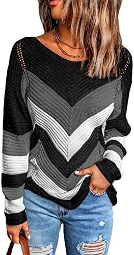 Camisinho de gola alta feminina cor de suéter BBLOCKBOCK Tops de malha solta suéter de suéter colorido de outono suéter superior