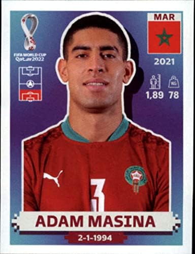 2022 Panini World Cup Qatar Adesivo #Mar7 Adam Masina Grupo F Marrocos Mini Sticker Trading Card