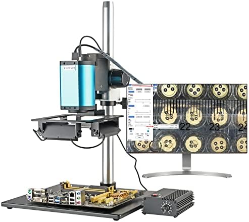 Koppace 1x-14x 2 milhões de pixels grande campo de vista para foco automático Microscópio grande inspeção de placa de circuito PCB LED 4 Lateral fonte ajustável Fonte