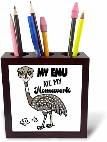 3drose engraçado câmera legal porco emu pássaro meu emu comeu meu dever de casa. - titulares de caneta de ladrilhos