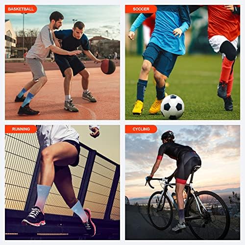 Uzis grossa de meias de compressão atlética com suporte de arco - para corrida, caminhada, basquete - meia -meia 3 pares