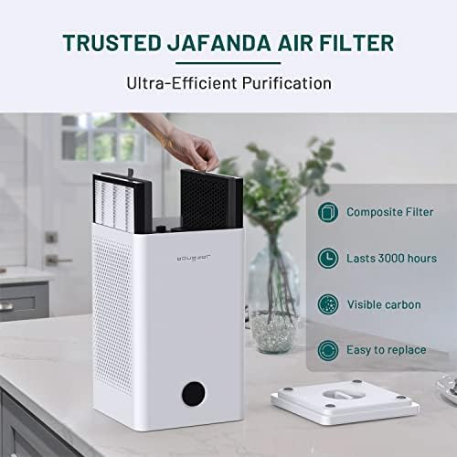 Purificadores de ar Jafanda Substituição de filtro 2x, HEPA verdadeiro e filtro de carbono ativado 2x, feito para purificadores