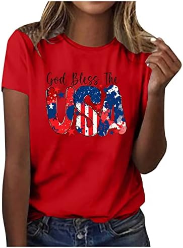 American Flag Sunflower Tees for Women Star Stripes T Camisetas Camisetas Camiseta curta T-shirt 4 de julho Tops patrióticos