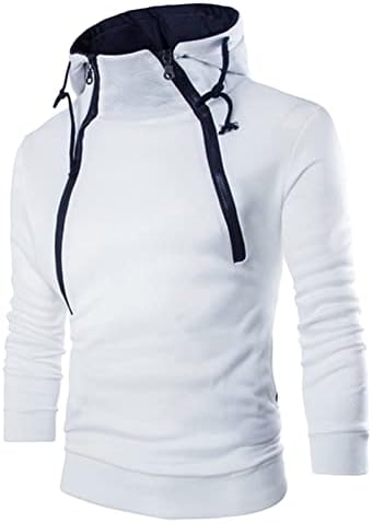 Maiyifu-gj Men Slim Fit Fit Athletic Pullover Hoodies Fleece exclusivo zíper com capuz com capuz casual Capuz de cordão leve Casual