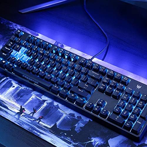 Acertador ACER AETHON 300 Teclado de jogos mecânicos: Cherry MX Blue Switches - anti -Ghosting - 104 Luz de fundo azul -azul