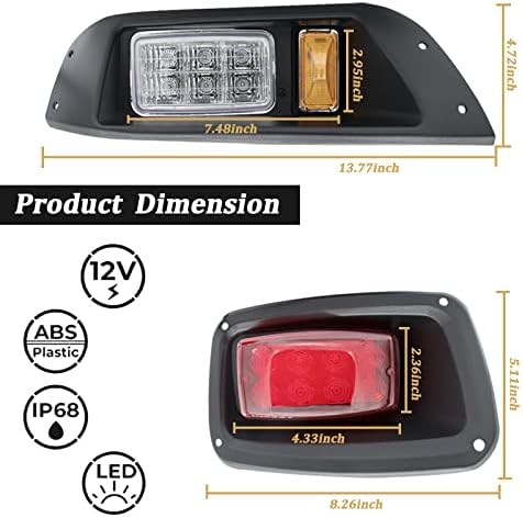 Drive-up Basic Complete LED Light Kit para Ezgo TXT 1995-2014 Faróis e luzes traseiras de carrinho de golfe a gás e