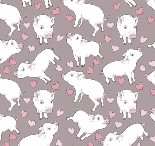 STESHA Party Hearts & Pigs Dia dos Namorados Pap papel - Flat Dobled 30 x 20 polegadas