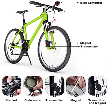 Computador de bicicleta sem fio HKMA, velocímetro de bicicleta multifuncional, LCD Backlight Display Bike Tracker, Acessórios