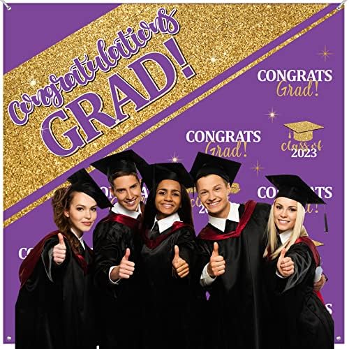 Decorações de festa de graduação cenário 2023 Parabéns parabéns pano de fundo de tecido fotografia fotografia de fundo Banner